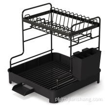 Rack de secagem de pratos de drenagem compacta de cozinha